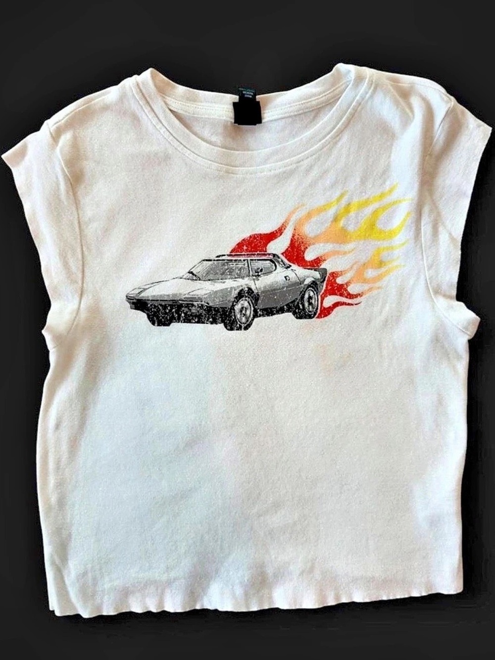Graphic Car Tee White Size Medium